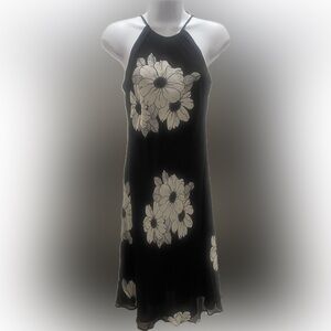 Ann Taylor black floral petite dress size 0P